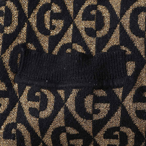 GUCCI GG pattern wool glitter cardigan black WS16201