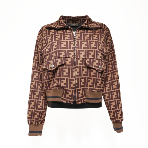 FENDI Zucca Cotton 38 Sweat Jersey cardigan Brown WS16202