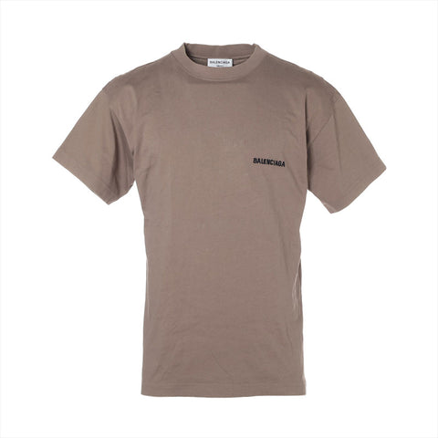 BALENCIAGA XS Cotton 2021 Logo Short sleeve T-shirt beige WS16203