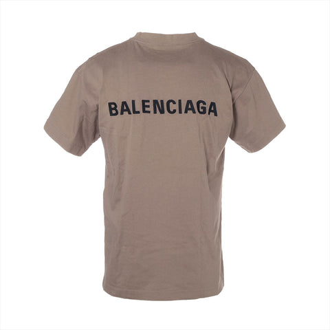 BALENCIAGA XS Cotton 2021 Logo Short sleeve T-shirt beige WS16203
