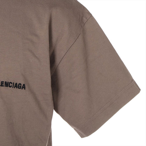 BALENCIAGA XS Cotton 2021 Logo Short sleeve T-shirt beige WS16203