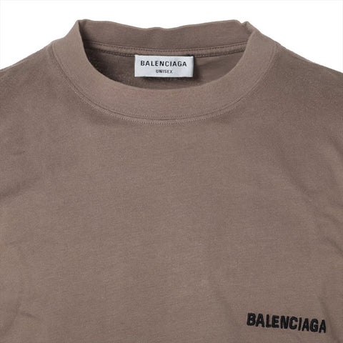 BALENCIAGA XS Cotton 2021 Logo Short sleeve T-shirt beige WS16203