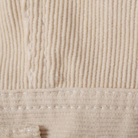CELINE S Corduroy Triomphe Button Jacket Ivory WS16207