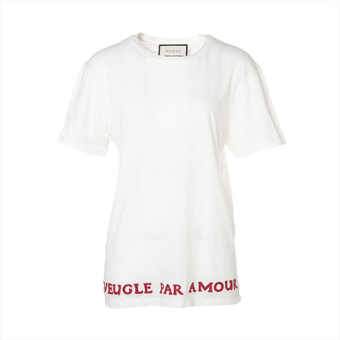 GUCCI Embroidered Cotton S Short sleeve T-shirt white WS16209