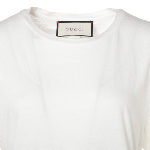 GUCCI Embroidered Cotton S Short sleeve T-shirt white WS16209
