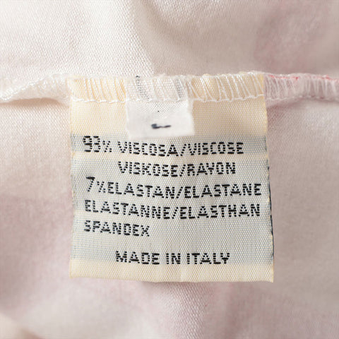 HERMES Large Ribbon Tie, Margiela Period, Rayon Long-sleeved T-shirt Red x white WS16215