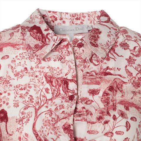 Christian Dior 8 Cotton Toile de Joy Kids Overall Red x white WS16216