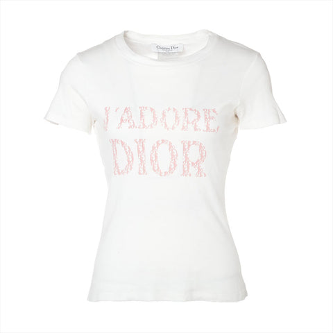 Christian Dior Cotton Trotter 2004 42 J'ADORE Short sleeve T-shirt white WS16219