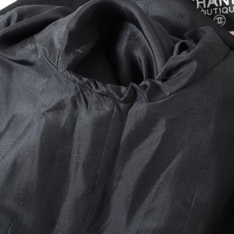 CHANEL 1991 COCO Mark Button Set Skirt Wool Size 40 setup black WS16220