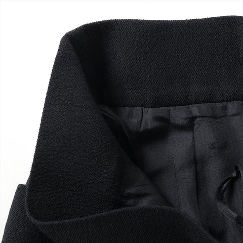 CHANEL 1991 COCO Mark Button Set Skirt Wool Size 40 setup black WS16220