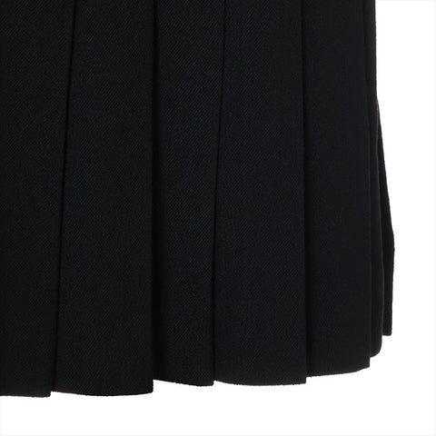 CHANEL 1991 COCO Mark Button Set Skirt Wool Size 40 setup black WS16220