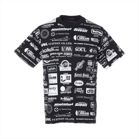 LOUIS VUITTON 19 Multi Logo Print Cotton M Short sleeve T-shirt black WS16221