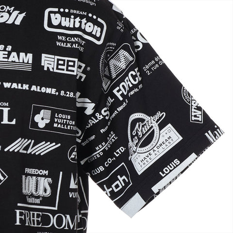 LOUIS VUITTON 19 Multi Logo Print Cotton M Short sleeve T-shirt black WS16221