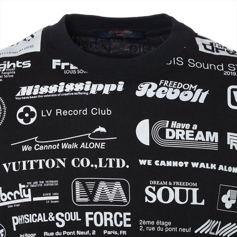 LOUIS VUITTON 19 Multi Logo Print Cotton M Short sleeve T-shirt black WS16221