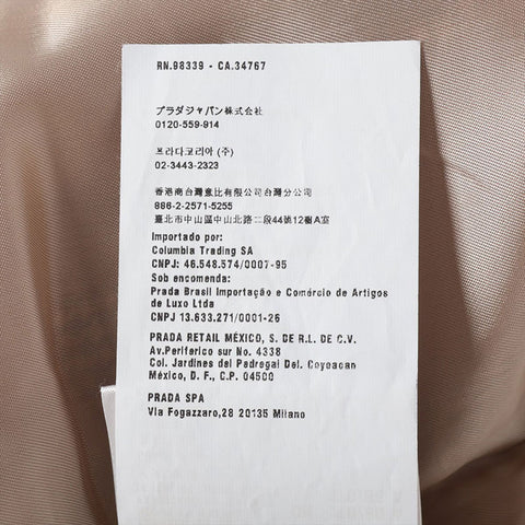 Miu Miu 2014 All-over Print Sleeveless Wool and Leather Shirt Size 40 one piece Brown WS16223