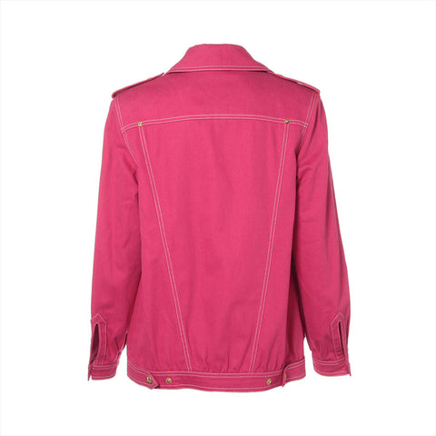CELINE Cotton 38 Carriage Metal Button Jacket pink WS16227