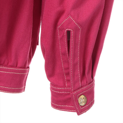 CELINE Cotton 38 Carriage Metal Button Jacket pink WS16227
