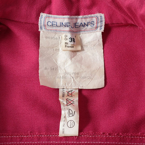 CELINE Cotton 38 Carriage Metal Button Jacket pink WS16227