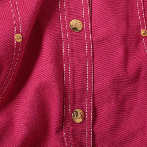 CELINE Cotton 38 Carriage Metal Button Jacket pink WS16227