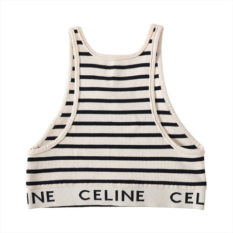 CELINE Athlete Bra Logo Rib M Tank top Ivory WS16228