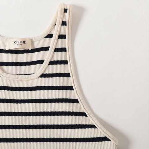 CELINE Athlete Bra Logo Rib M Tank top Ivory WS16228