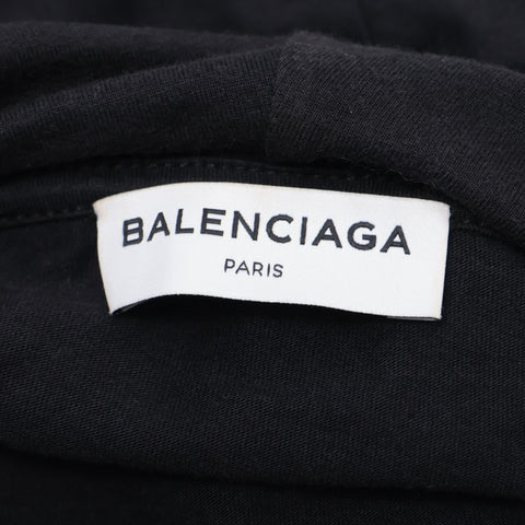 BALENCIAGA Cotton Logo Thin Cutout Bag M Parker black WS16234