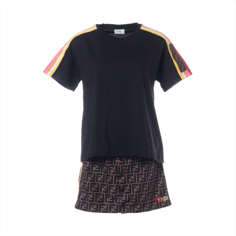 FENDI Zucca Skirt Short Sleeve T-Shirt, Kids, Size 12, Cotton/Polyester setup black WS16236