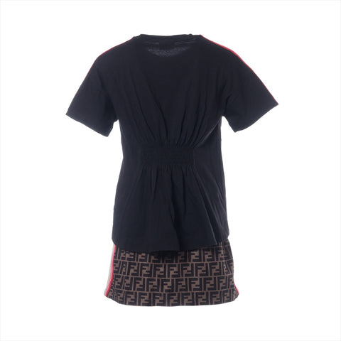 FENDI Zucca Skirt Short Sleeve T-Shirt, Kids, Size 12, Cotton/Polyester setup black WS16236