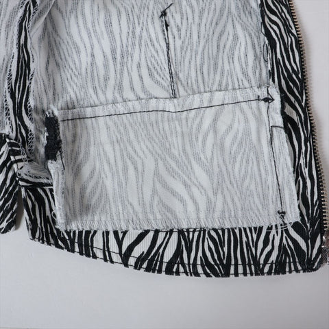 VERSACE Cotton Zebra Pattern 10 Sleeveless Medusa Top Vest black WS16238