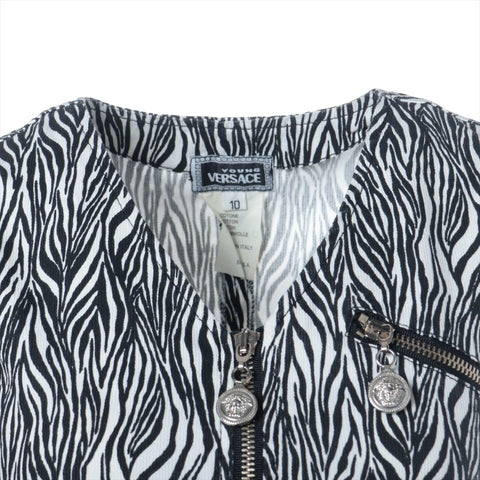 VERSACE Cotton Zebra Pattern 10 Sleeveless Medusa Top Vest black WS16238