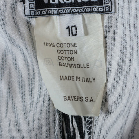 VERSACE Cotton Zebra Pattern 10 Sleeveless Medusa Top Vest black WS16238