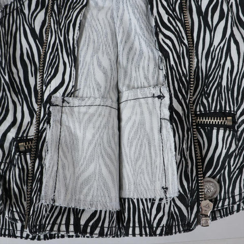 VERSACE Cotton Zebra Pattern 10 Sleeveless Medusa Top Vest black WS16238