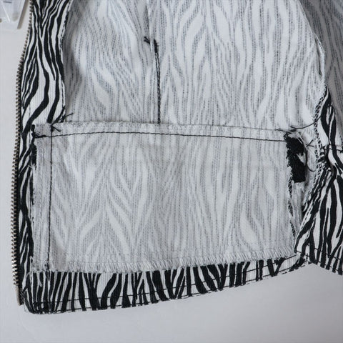 VERSACE Cotton Zebra Pattern 10 Sleeveless Medusa Top Vest black WS16238