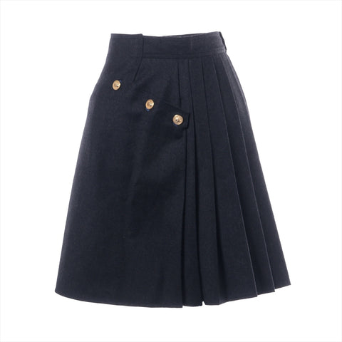 VERSACE Wool skirt with lion buttons, size 38 setup gray WS16239