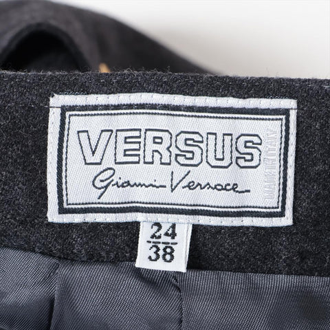 VERSACE Wool skirt with lion buttons, size 38 setup gray WS16239