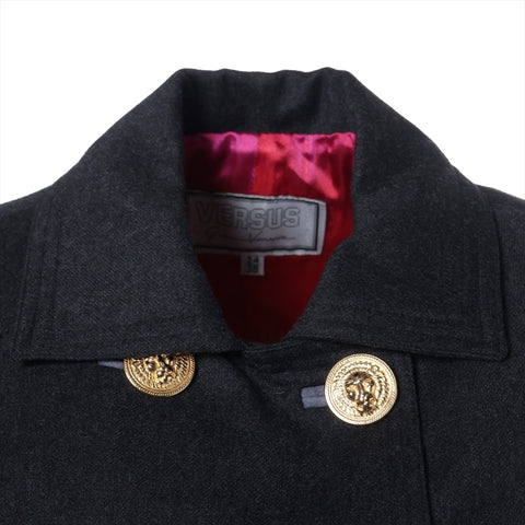 VERSACE Wool skirt with lion buttons, size 38 setup gray WS16239