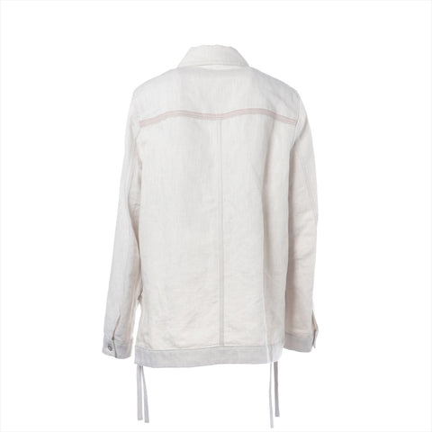 LOEWE Anagram Cotton Linen Denim 2023 34 Jacket beige WS16241