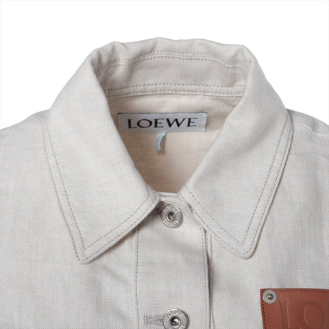 LOEWE Anagram Cotton Linen Denim 2023 34 Jacket beige WS16241