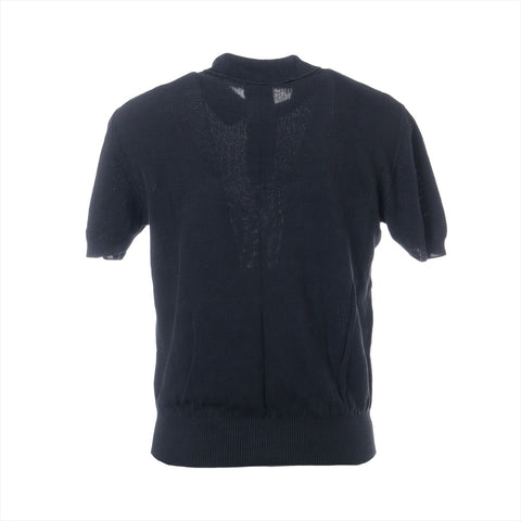 CHANEL Silk Knit COCO Button Polo Shirt 01P 2001 Short sleeve shirt black WS16243