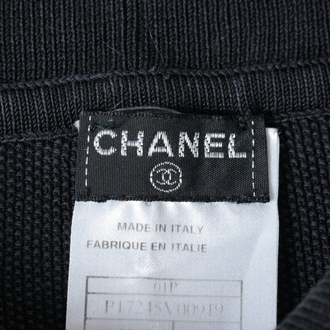 CHANEL Silk Knit COCO Button Polo Shirt 01P 2001 Short sleeve shirt black WS16243