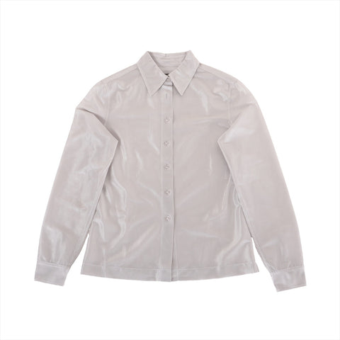 CHANEL Mesh Polyester 99P 1999 34 Long sleeve shirt gray WS16244