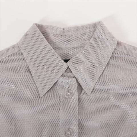 CHANEL Mesh Polyester 99P 1999 34 Long sleeve shirt gray WS16244