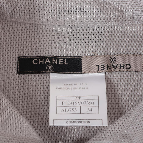 CHANEL Mesh Polyester 99P 1999 34 Long sleeve shirt gray WS16244