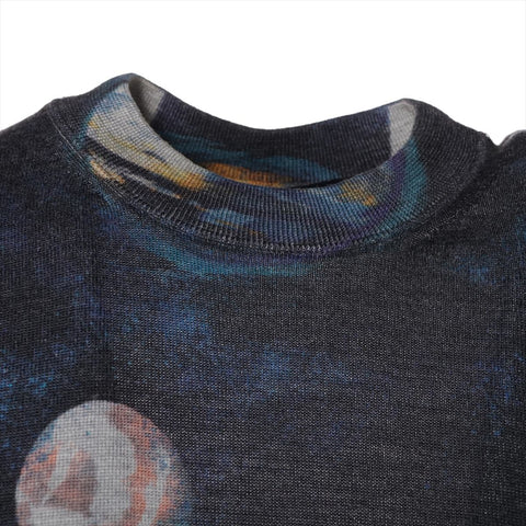 LOUIS VUITTON Galaxy Print S Wool Silk knit Navy WS16245