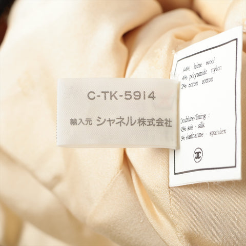 CHANEL Single collarless tweed 94A 1994 Jacket Ivory WS16249