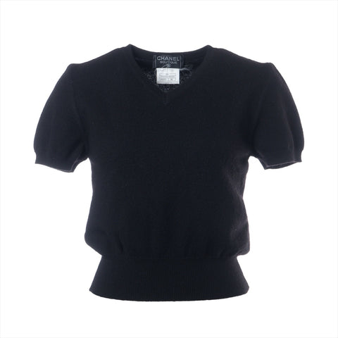 CHANEL Cashmere 38 Short Sleeve 95A 1995 knit black WS16251