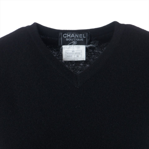 CHANEL Cashmere 38 Short Sleeve 95A 1995 knit black WS16251
