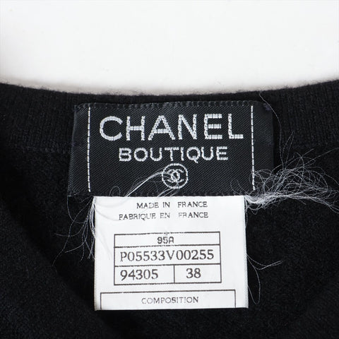 CHANEL Cashmere 38 Short Sleeve 95A 1995 knit black WS16251