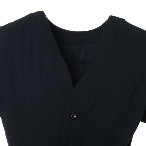 CHANEL Wool suit with short sleeves and skirt, size 95A, 1995, size 38 setup Navy WS16252