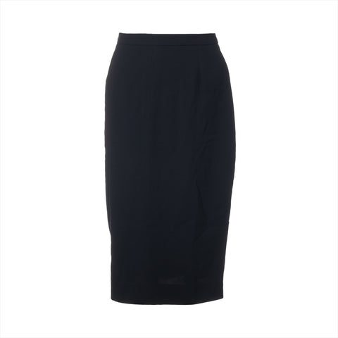 CHANEL Wool suit with short sleeves and skirt, size 95A, 1995, size 38 setup Navy WS16252